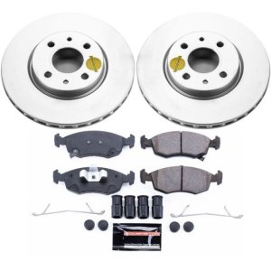 Fiat 500 Brake Kit - Front - PowerStop - Genuine Geomet Coated Rotors + Z23 Carbon-Fiber Ceramic Pads - `12-`18