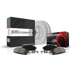 Fiat 500 Brake Kit - Rear - PowerStop - Geomet Coated Rotors + Z23 Carbon-Fiber Ceramic Pads - `12-`18