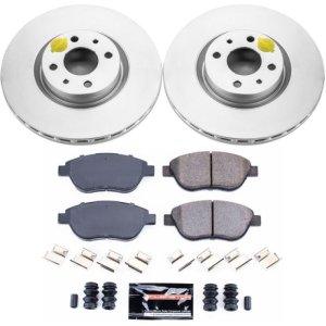 Fiat 500 Brake Kit - Front - PowerStop - Z23 Evolution Sport Coated Rotors + Carbon-Fiber Ceramic Pads - `12-`18