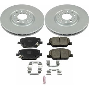 Fiat 500X Brake Kit - Front - PowerStop - Z17 Evolution Geomet Coated Rotors + Low-Dust Ceramic Pads - `16-`18