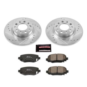 Fiat 500X Brake Kit - Rear - PowerStop - Drilled & Slotted Rotors + Carbon-Fiber Ceramic Pads - `16-`18