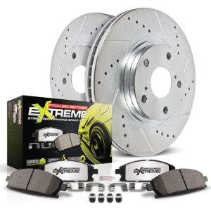 Fiat 124 Spider Brake Kit - Front - PowerStop - Drilled & Slotted Rotors + Carbon-Fiber Ceramic Pads - `17-`19