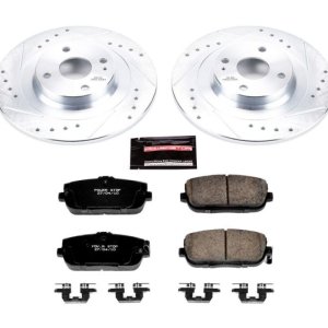 Fiat 124 Spider Brake Kit - Rear - PowerStop - Z23 Evolution Sport Upgrade + Drilled & Slotted Rotors + Carbon-Fiber Ceramic Pads - `17-`19