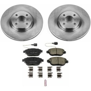 Fiat 500 Brake Kit - Front - PowerStop - Autospecialty Rotors + Z17 Evolution Plus Ceramic Pads - `12-`18
