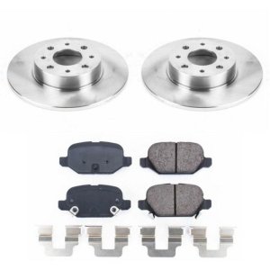 Fiat 500 Brake Kit - Rear - PowerStop - Z17 Evolution Plus Ceramic Pads + Autospecialty Rotors - `13-`18