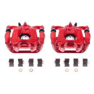 Fiat 500X Brake Calipers - Rear - PowerStop - Powder Coated - Red - `16-`18