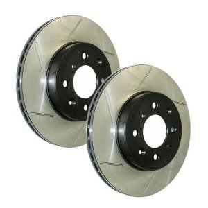 Fiat 500 Brake Rotor (1) - Front Right - Stoptech - Slotted Sport + Cryogenic Treatment - Black - `12-`19