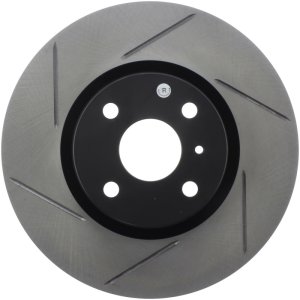 Fiat 124 Spider Brake Rotor (1) - Front Right - Stoptech - Slotted Sport - Black - `18-`20
