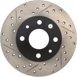 Fiat Panda Brake Rotors (1) - Stoptech - Slotted & Drilled - Black - `07-`12