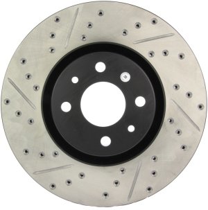 Fiat Palio Brake Rotors (1) - Front Right - Stoptech - Sport Drilled & Slotted - Black - `11-`19