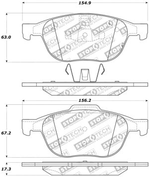 Fiat Strada Brake Pads - Front - Stoptech - Street Touring - 2013