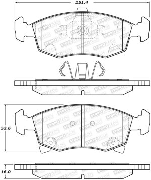 Fiat 500 Brake Pads - Front - Stoptech - Street - `11-`18