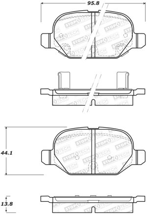 Fiat 500 Brake Pads - Front - Stoptech - Street - `09-`19