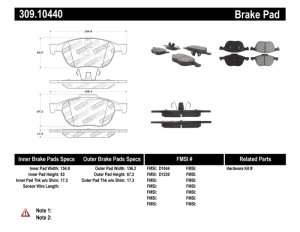 Fiat Strada Brake Pads - Front - Stoptech - Sport - 2013