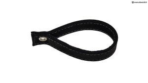 FIAT 500 Trunk Handle / Pull Strap - Black Italy - Black Alcantara w/ White Stitch