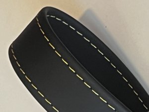 FIAT 500 Trunk Handle / Pull Strap - Black Italy - Black Leather w/ Yellow Stitch FIAT 500 Trunk Handle / Pull Strap - Black Italy - Black Leather w/ Yellow Stitch