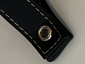 FIAT 500 Trunk Handle / Pull Strap - Black Italy - Black Leather w/ Yellow Stitch FIAT 500 Trunk Handle / Pull Strap - Black Italy - Black Leather w/ Yellow Stitch