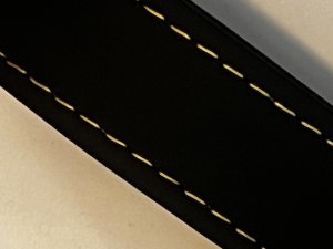 FIAT 500 Trunk Handle / Pull Strap - Black Italy - Black Leather w/ Yellow Stitch FIAT 500 Trunk Handle / Pull Strap - Black Italy - Black Leather w/ Yellow Stitch