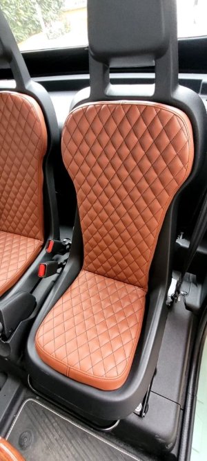 FIAT Topolino - Seat Cushions - Eco Leather - Set of 2 - Brown
