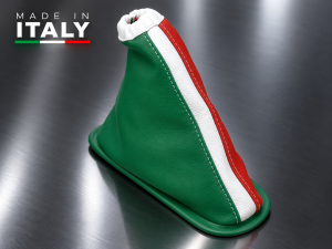 FIAT 500 eBrake Boot - Black Italy - Leather w/ Italian Flag Design