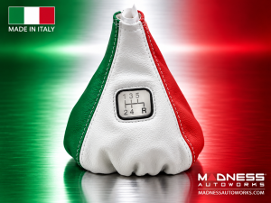 FIAT 500 Gear Shift Boot - Black Italy - Italian Colors Leather w/ Gear Shift Pattern