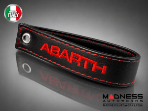 FIAT 500 Trunk Handle / Pull Strap - Black italy - Black w/ Red ABARTH Logo