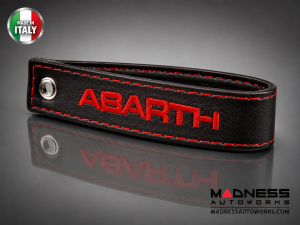 FIAT 500 Trunk Handle / Pull Strap - Black italy - Black w/ Red ABARTH Logo