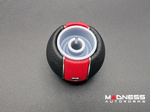 FIAT 500 Gear Shift Knob - Black Italy - Black/Red Tuxedo