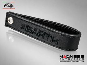 FIAT 500 Trunk Handle / Pull Strap - Black Italy - Black w/ Black ABARTH Logo