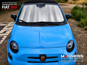 FIAT 500 Windshield Sunshade/ Reflector - BlackOut Sunshades - Roll Up