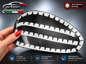FIAT 500 Mirror Covers - Carbon Fiber - White Scorpion - Carbon Connoisseur