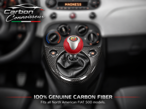 FIAT 500 Shift Gate Panel - Manual - Carbon Fiber -  North American Model - Carbon Connoisseur