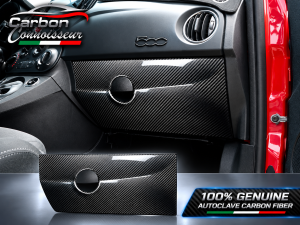 FIAT 500 Glove Box Door Cover - Carbon Fiber - Carbon Connoisseur
