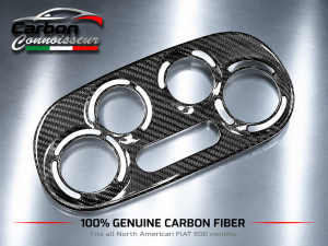 FIAT 500 Temperature Control Panel - Carbon Fiber - Manual Controls - Carbon Connoisseur