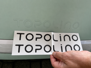 FIAT Topolino Decal Kit – "Topolino" Logo - Black