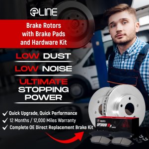 Fiat 500X Brake Kit - Front + Rear Plain Rotors (4)  - DFC - Optimum Oep Pads