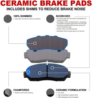 Fiat 500 Brake Pads + Rotors - Rear - DFC - Plain Rotors + Ceramic Pads