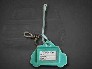 FIAT Topolino Keychain - Keychain/ Luggage Tag - Silicone - Aqua Green