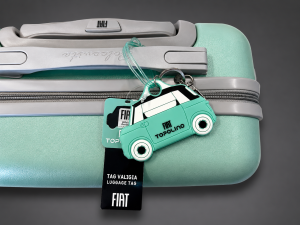 FIAT Topolino Keychain - Keychain/ Luggage Tag - Silicone - Aqua Green