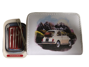 Wallet - Zippered - Classic White Fiat 500