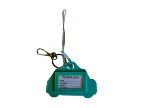 FIAT Topolino Keychain - Keychain/ Luggage Tag - Silicone - Light Blue