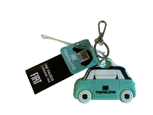 FIAT Topolino Keychain - Keychain/ Luggage Tag - Silicone - Light Blue