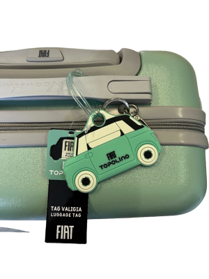 FIAT Topolino Keychain - Keychain/ Luggage Tag - Silicone - Light Blue
