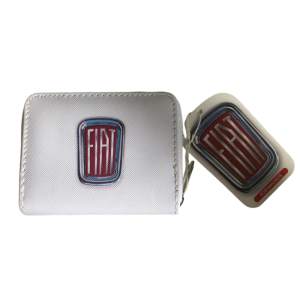 Wallet - Zippered - Classic White Fiat 500