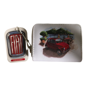 Wallet - Zippered - Classic Red Fiat 500