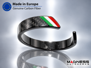 Carbon Fiber Bracelet - Italian Flag Racing Stripe Design Carbon Fiber Bracelet - Italian Flag Racing Stripe Design