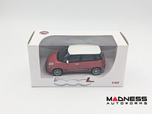 Fiat 500L Die Cast Model 1/43 scale - Red/ White