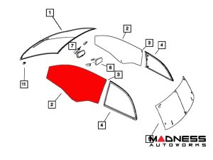 FIAT 500 Window Glass - Genuine FIAT - Front Driver's Side