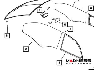 FIAT 500 Window Glass - Genuine FIAT - Front Driver's Side