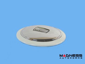 FIAT 500 Wheel Center Caps - White/Chrome - FIAT Logo - Mopar